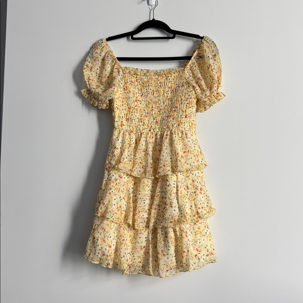 Thirty Thirty Sunny Floral Ruffle Mini Dress Size S